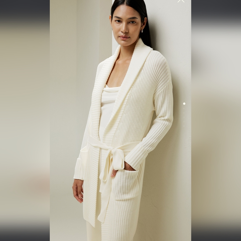 Merino Wool Shawl Collar Cardigan